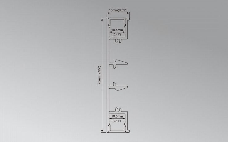 15*75mm Up & Down Lighting Wall Accent LED Profile