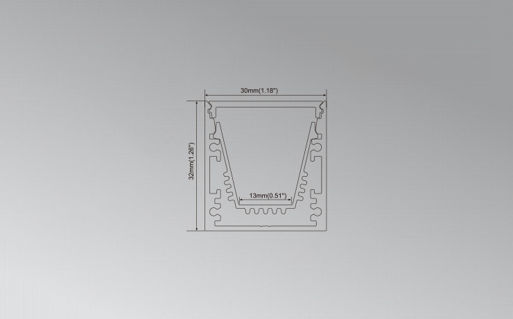 Aluminium LED profile without flange as pendent light