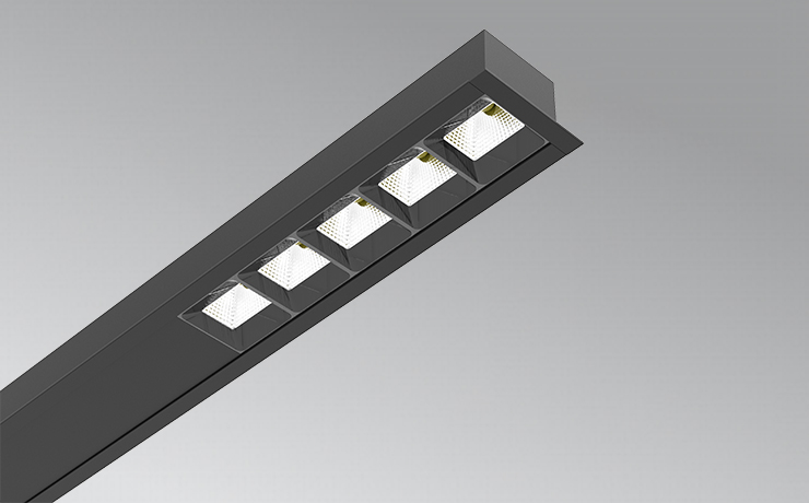 Recessed with flange LED Profile with different angle reflectors