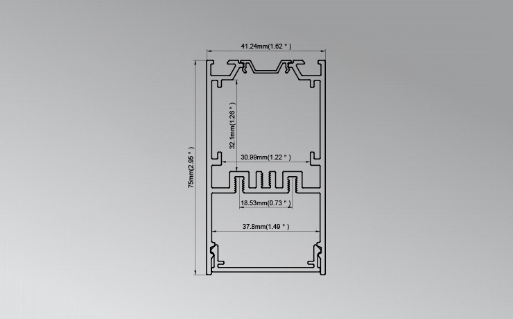 40mm LED Linear Profile with reflector