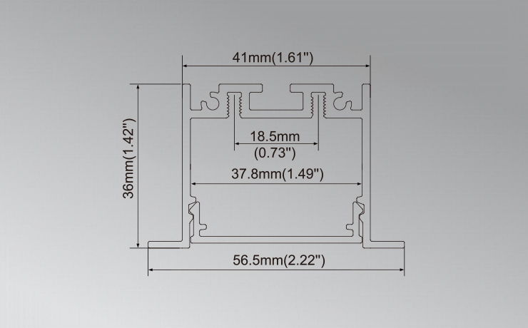 Recessed with flange LED Profile with different angle reflectors
