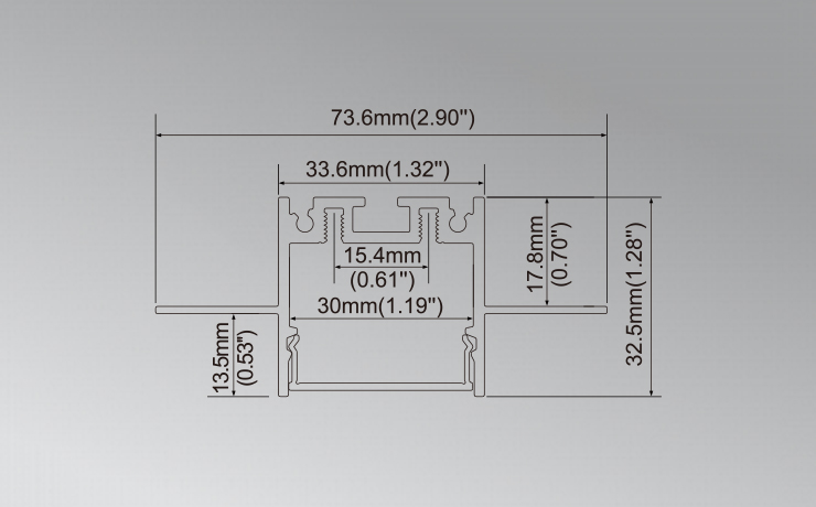Trimless Recessed Linear LED Aluminum Profile