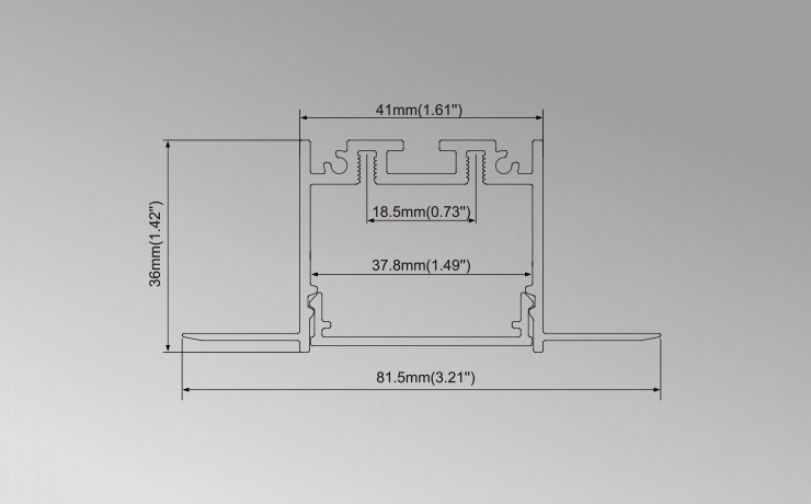 Trimless Recessed LED linear aluminum profile with reflectors