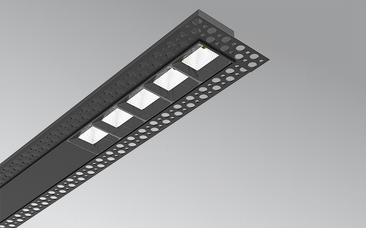 Trimless Recessed LED linear aluminum profile with reflectors