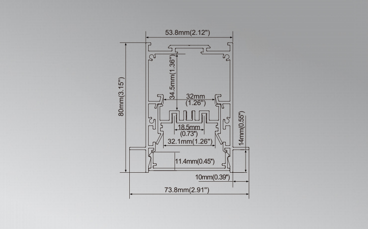 Trimless Recessed LED linear lighting for drywall with 50mm width