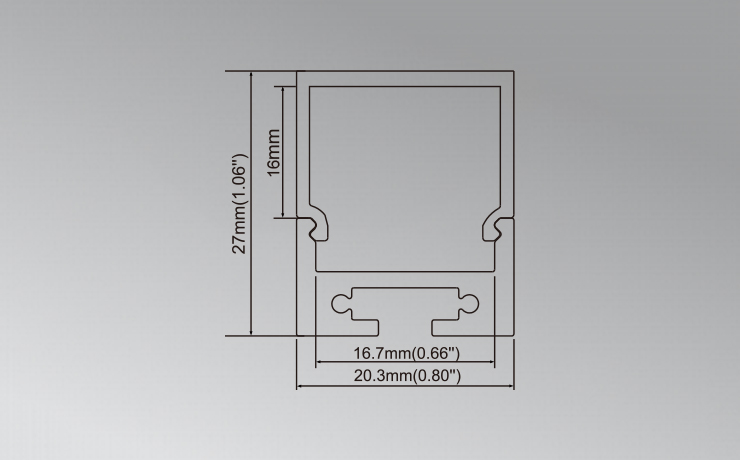 Surface Mounted Linear LED Aluminum Profile with Square Cover