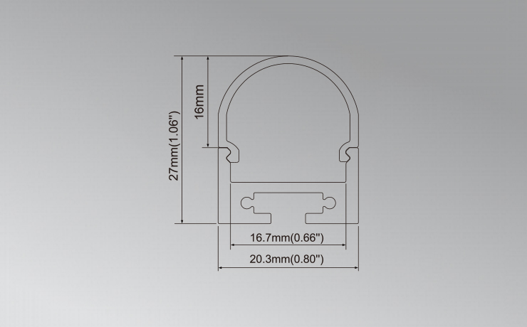 Hanging LED Aluminum Profile for Office Lighting with Half Circle Cover