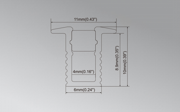 LED Recessed Linear Light, 11*8.9mm, Silicon Cover, 3M Adhesive Installation