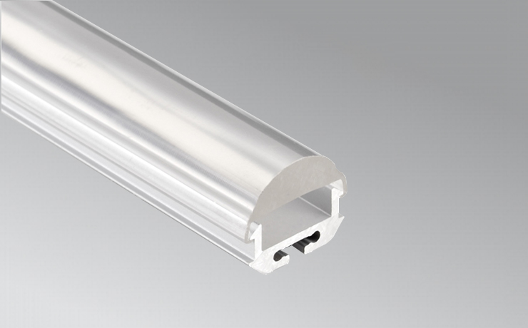 18mm Aluminum LED extrusion with 60° lens for surface mounted