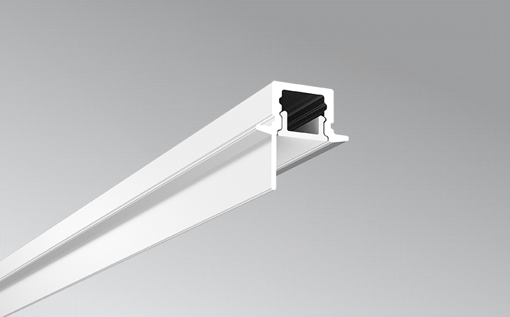 Recessed LED Aluminum Profile 8mm with Asymmetric Edge