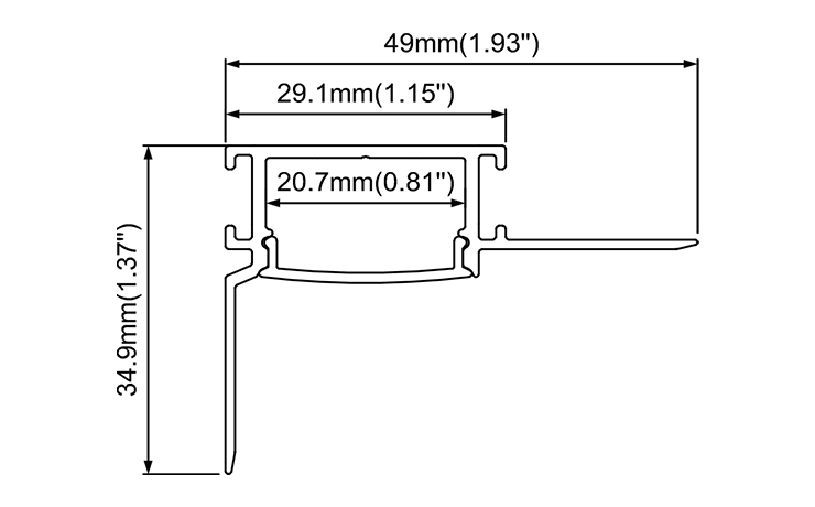 Plasterboard Trimless Recessed Lighting Channel