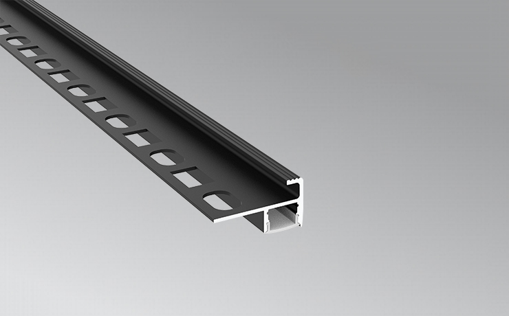 Aluminium LED profile for stair light for 8mm thick tile