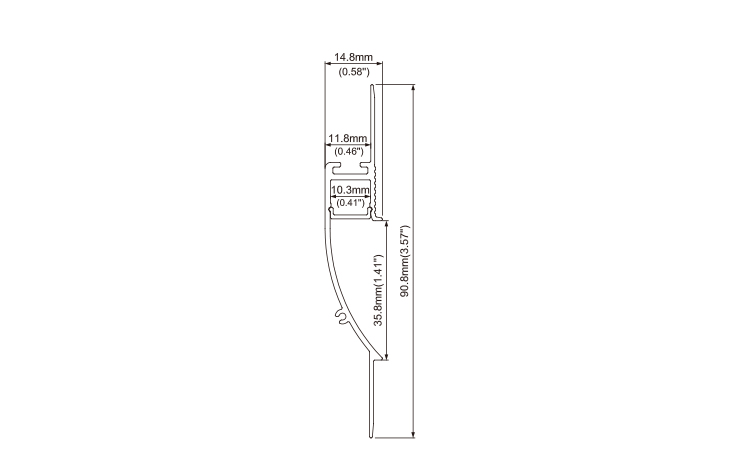Trimless Recessed Alu Extrusion LED Profiles for drywall plaster