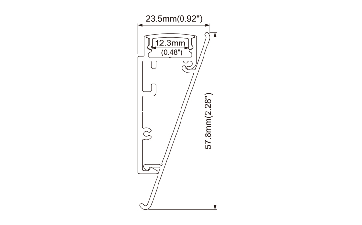LED channel for wall light with mounting profile