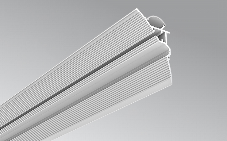 Aluminum led profile for drywall with light from wall to ceiling
