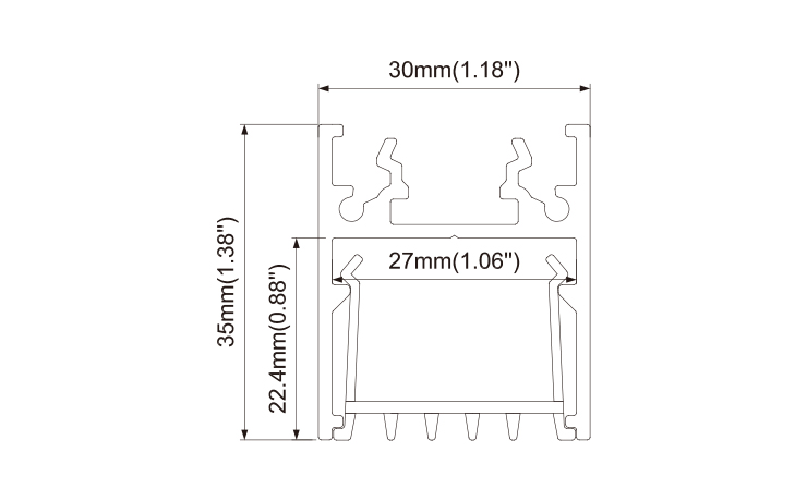 Led Aluminum Profile With Prismatic Low Glare Control Extrusion