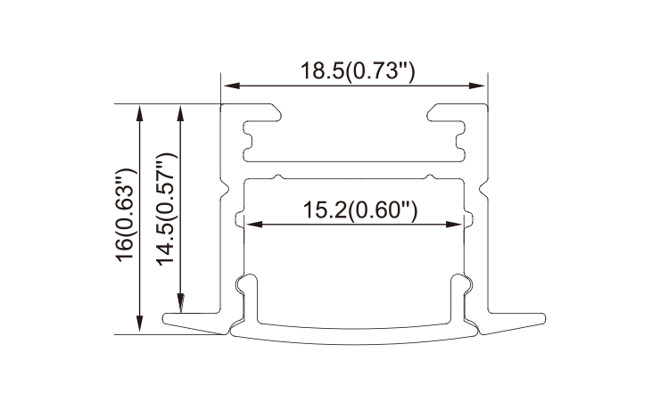 Recessed Aluminum Strip Lighting Diffuser Connectable