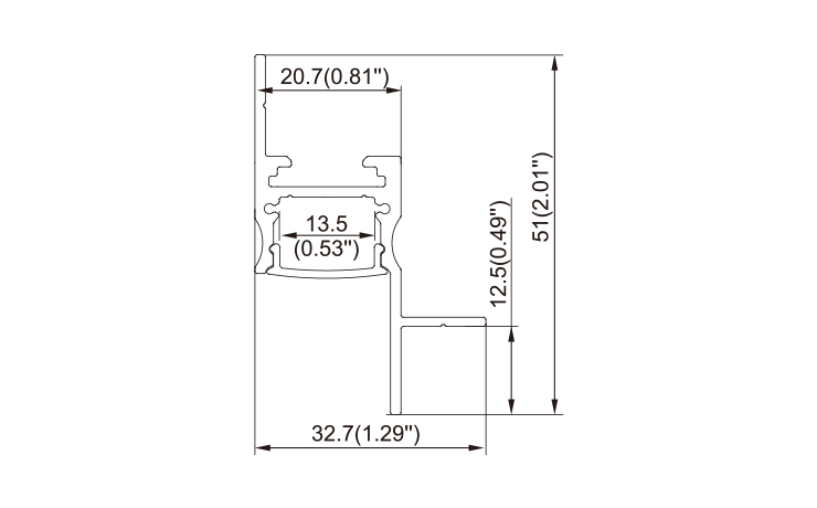 Silver 1/2'' Drywall Aluminum LED Profile For Cove Lighting