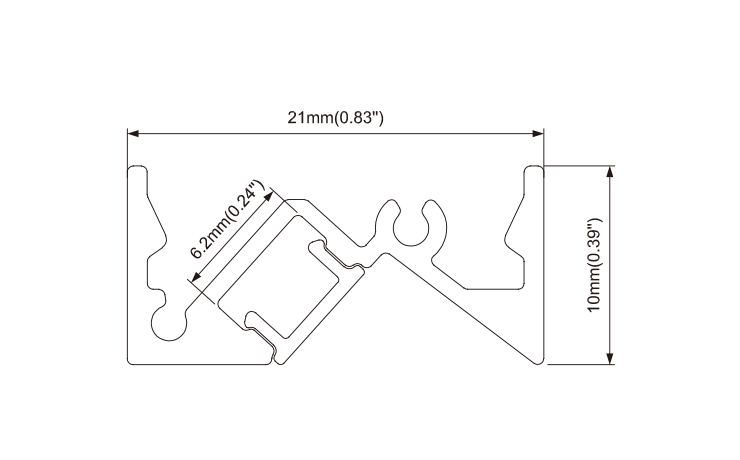 45 Degrees Lighting Recessed Cabinet Alu Extrusion LED Profiles