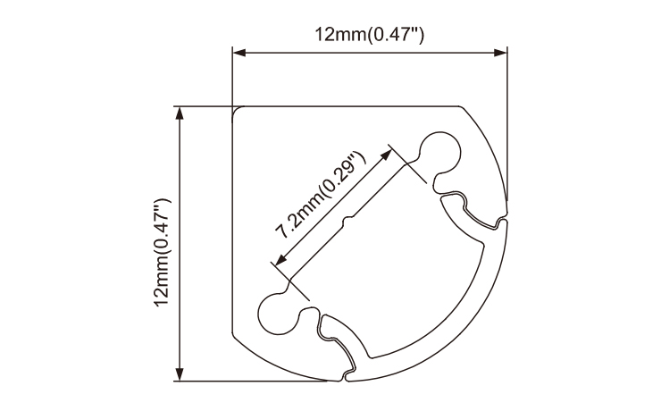 12*12mm Mini Cabinet Corner Aluminum LED Profiles