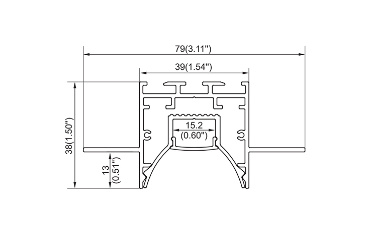 LED Extrusion Profiles with 12.5mm Drywall Regressed Cover for Architectural Decorative Lighting