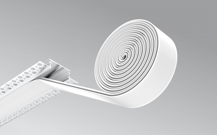 Light Strip Channels With Black PC Diffuser For Ceiling
