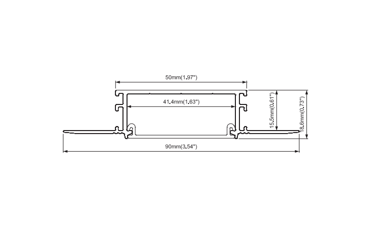 Light Strip Channels With Black PC Diffuser For Ceiling
