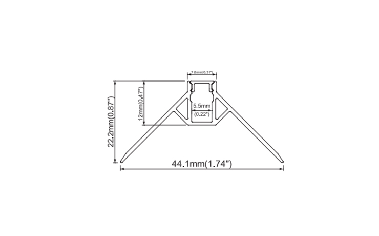 Recessed Drywall LED Light Housing For Outside Corner