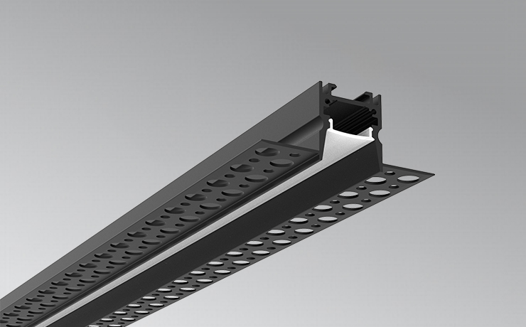 Black Recessed Channels For LED Strip Lighting With Anti-glare Design