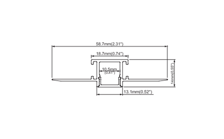 LED Plaster-In Profile Housing For 12.5mm Drywall