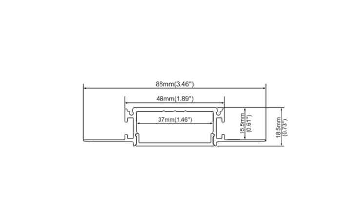 1.5 Inches Trimless LED Drywall Extrusion For Linear Lighting
